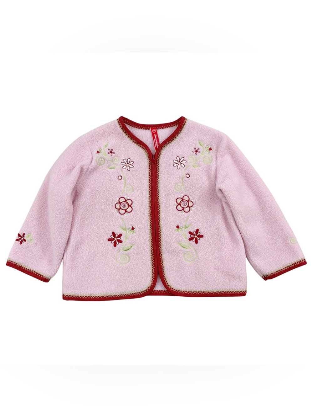 Hanna Andersson Fleece Floral Embroidery Jacket 90 US 3T